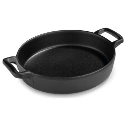 Mini fuente ovalada con asas de melamina negra 18 cm