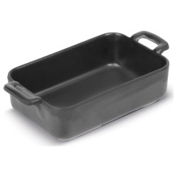 Mini fuente rectangular con asas de melamina negra