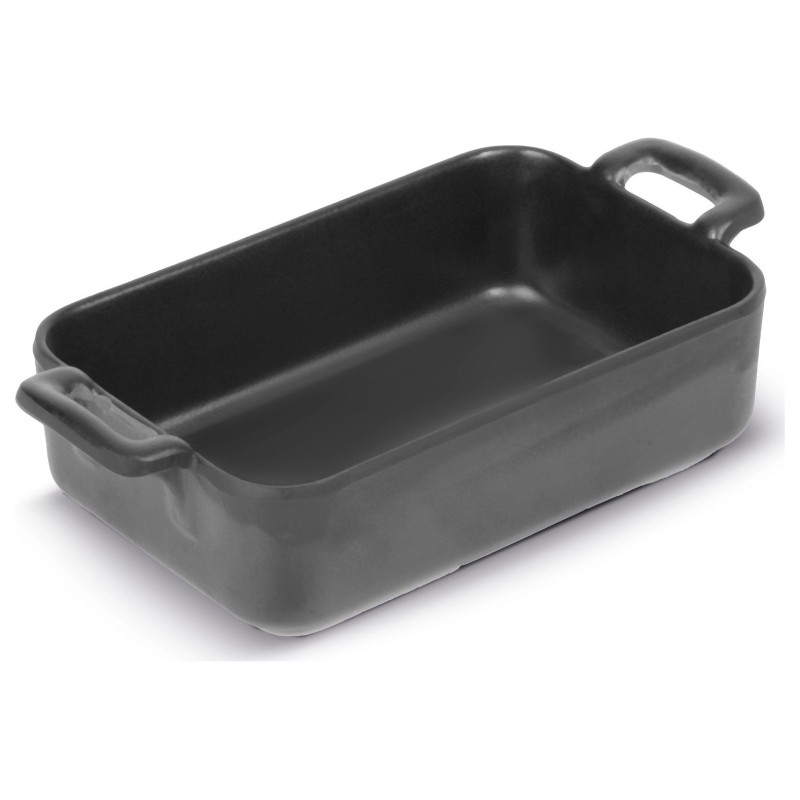 Mini fuente rectangular con asas de melamina negra