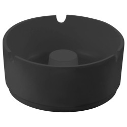 Cenicero redondo de melamina negra 10 cm
