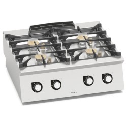 Cocina a gas industrial 4 fuegos de sobremesa Berto's S700