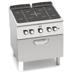 Cocina vitrocerámica industrial 4 zonas con horno eléctrico GN 1/1 Berto's S700