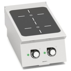 Cocina de inducción industrial 2 zonas de sobremesa Berto's S700