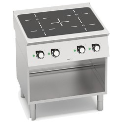 Cocina de inducción industrial 4 zonas con mueble Berto's S700