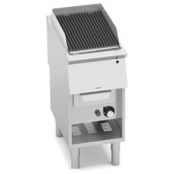 Parrilla a gas industrial 400 con fondo de agua y mueble Berto's S700