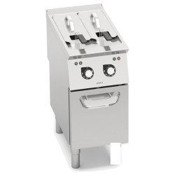 Freidora industrial eléctrica 2 cubas 7+7 litros con mueble Berto's S700