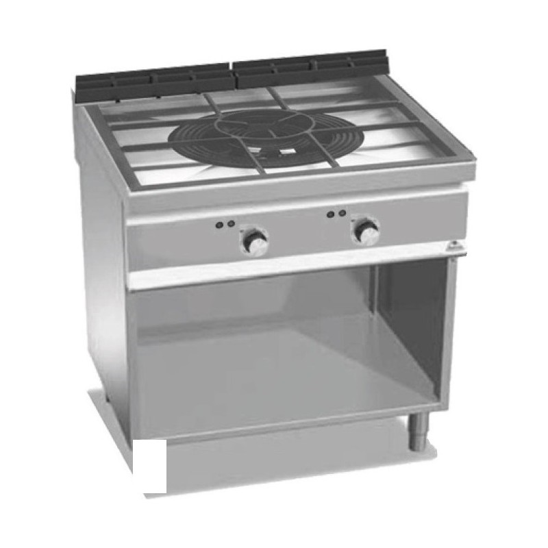 Paellero a gas industrial 27,2 kW sobre mueble Berto's S900