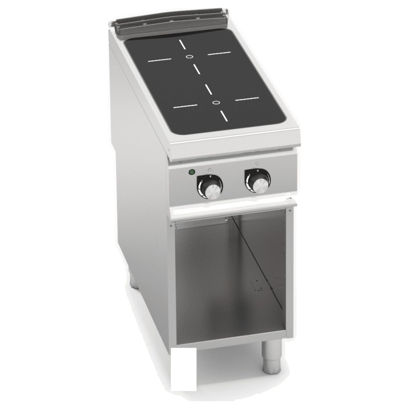 Cocina vitrocerámica industrial 2 zonas sobre mueble Berto's S900