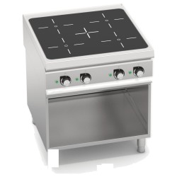 Cocina de inducción industrial 4 zonas sobre mueble Berto's S900