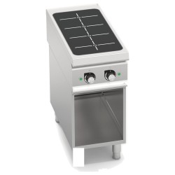 Cocina de inducción industrial 2 zonas de 7 kW sobre mueble Berto's S900