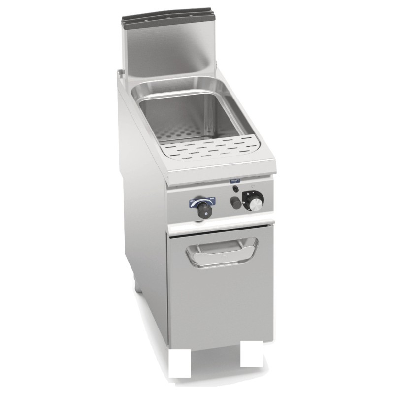 Cuece pastas a gas industrial 40 litros sobre mueble Berto's S900