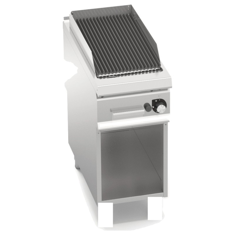 Barbacoa de piedra volcánica a gas 400 sobre mueble Berto's S900