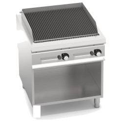 Barbacoa de piedra volcánica a gas 800 sobre mueble Berto's S900