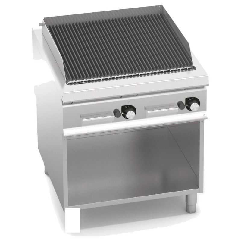 Barbacoa de piedra volcánica a gas 800 sobre mueble Berto's S900