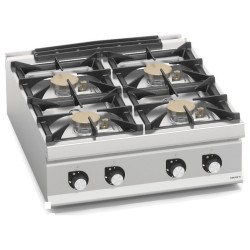 Cocina a gas industrial 4 fuegos Max Power de sobremesa Berto's LX900 Top