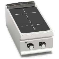 Cocina vitrocerámica industrial 2 zonas de sobremesa Berto's LX900 Top