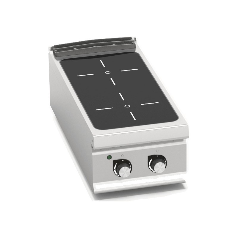 Cocina vitrocerámica industrial 2 zonas de sobremesa Berto's LX900 Top