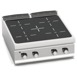 Cocina vitrocerámica industrial 4 zonas de sobremesa Berto's LX900 Top