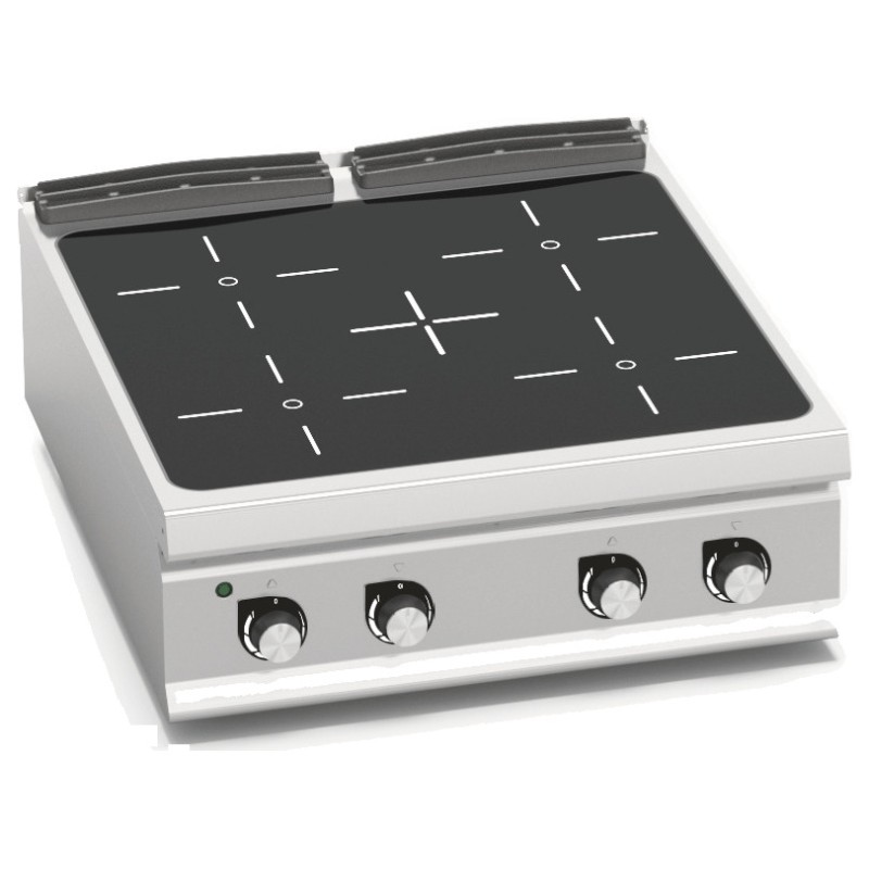 Cocina vitrocerámica industrial 4 zonas de sobremesa Berto's LX900 Top