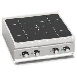Cocina de inducción industrial 4 zonas de sobremesa Berto's LX900 Top