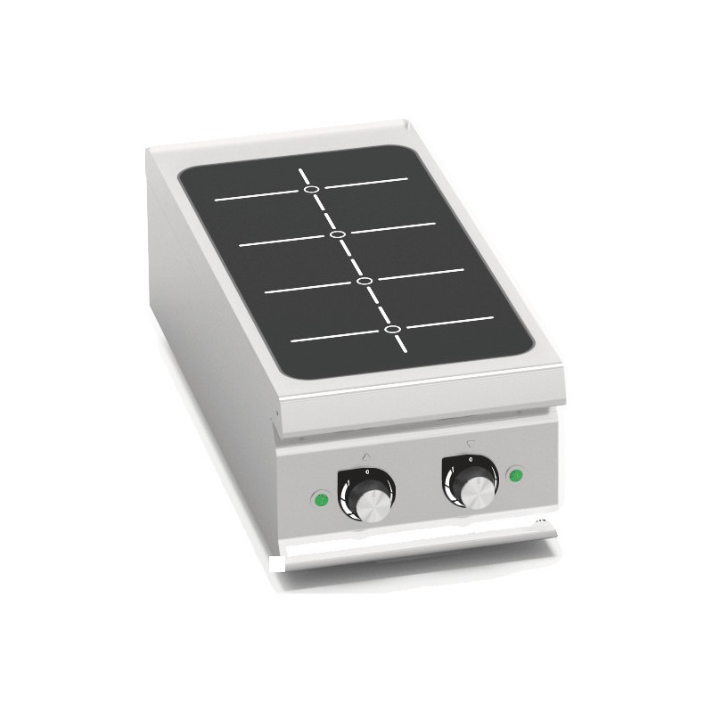 Cocina de inducción industrial 2 zonas de 7 kW de sobremesa Berto's LX900 Top