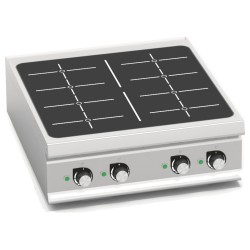 Cocina de inducción industrial 4 zonas de 7 kW de sobremesa Berto's LX900 Top