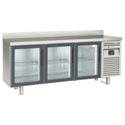 Mesa refrigerada Snack MRSV-200 con 3 puertas de cristal
