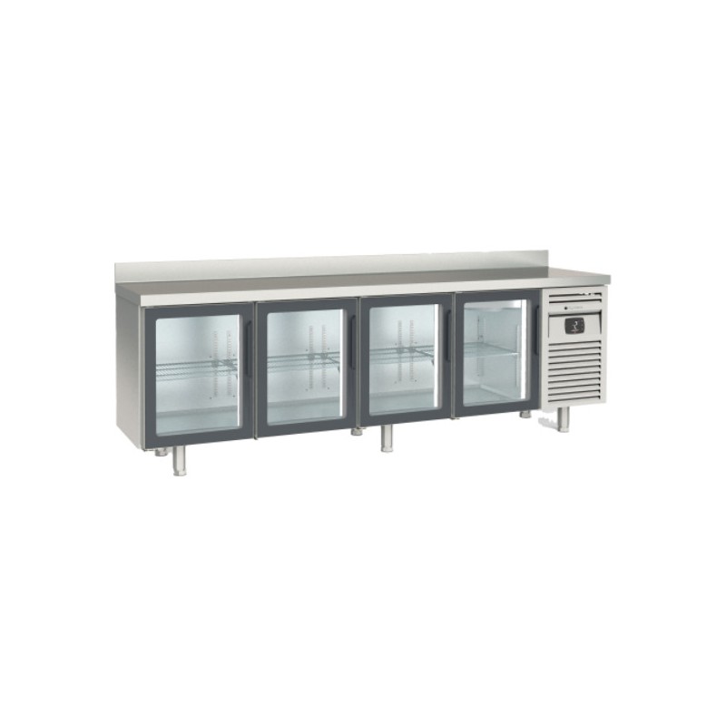 Mesa refrigerada Snack MRSV-250 con 4 puertas de cristal