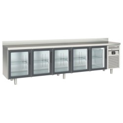 Mesa refrigerada Snack MRSV-300 con 5 puertas de cristal