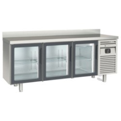 Mesa de congelación Snack MCSV-200 con 3 puertas de cristal