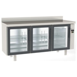 Mesa refrigerada Snack MRSPV-170 para unidad remota con 3 puertas de cristal