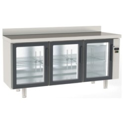 Mesa de congelación Snack MCSPV-170 para unidad remota con 3 puertas de cristal