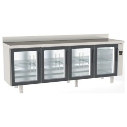 Mesa refrigerada Snack MRSPV-220 para unidad remota con 4 puertas de cristal