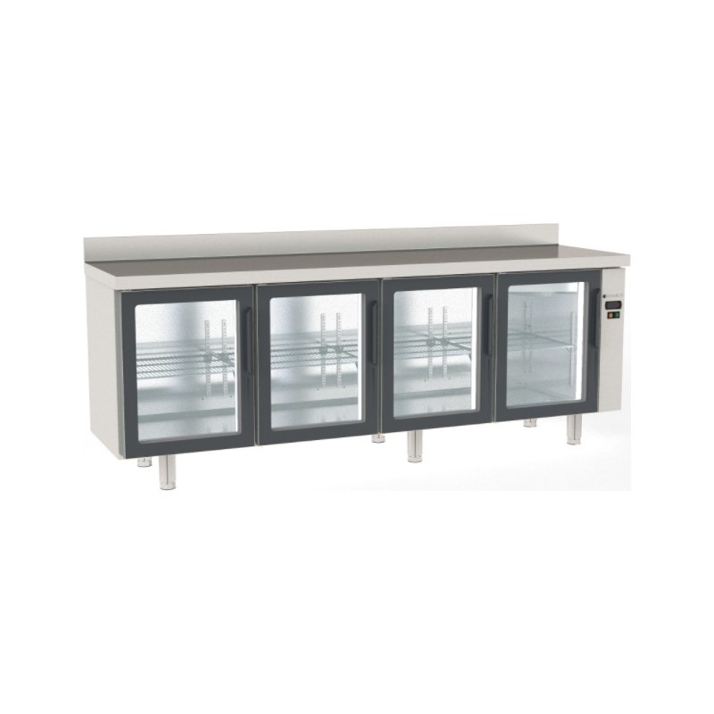 Mesa refrigerada Snack MRSPV-220 para unidad remota con 4 puertas de cristal