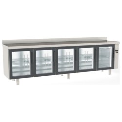 Mesa refrigerada Snack MRSPV-270 para unidad remota con 5 puertas de cristal