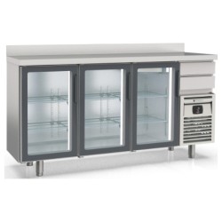 Mesa refrigerada frente mostrador FMRV-200 con 3 puertas de cristal