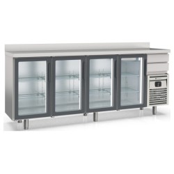 Mesa refrigerada frente mostrador FMRV-250 con 4 puertas de cristal