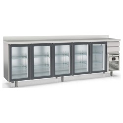 Mesa refrigerada frente mostrador FMRV-300 con 5 puertas de cristal