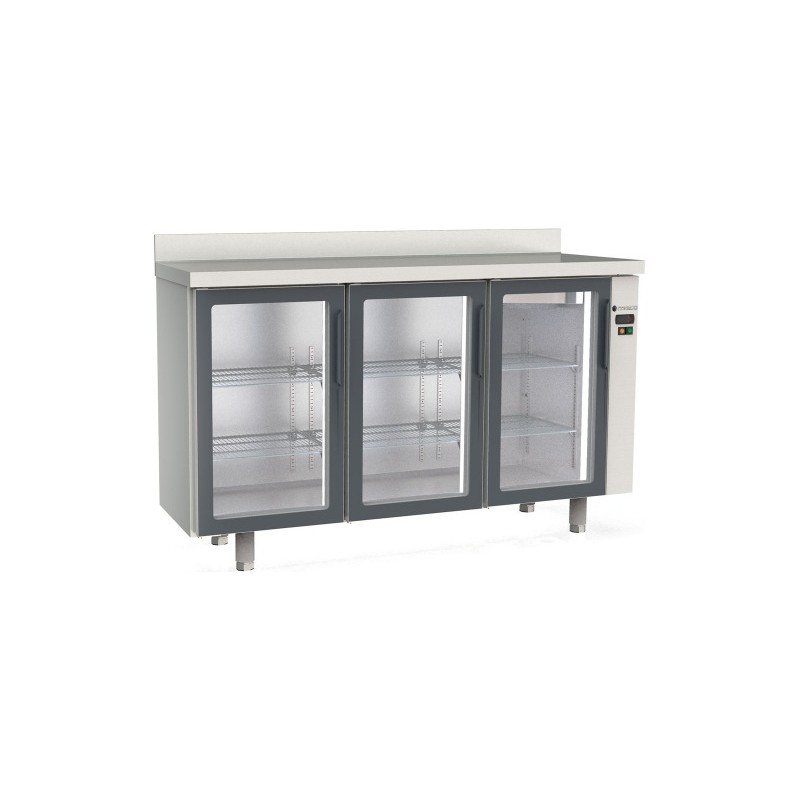 Mesa refrigerada frente mostrador FMRPV-170 para unidad remota con 3 puertas de cristal