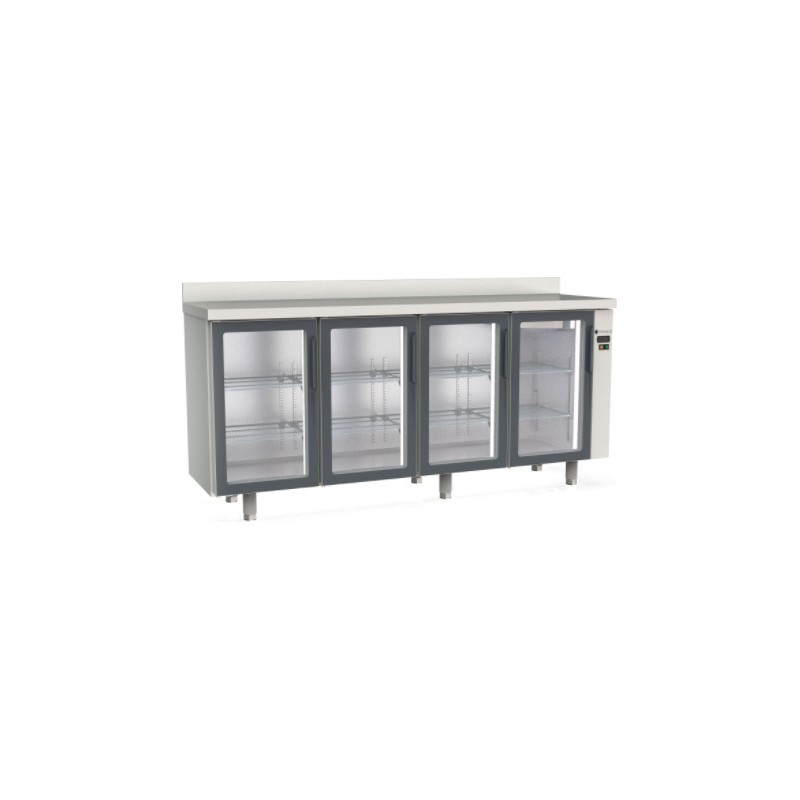 Mesa refrigerada frente mostrador FMRPV-220 para unidad remota con 4 puertas de cristal