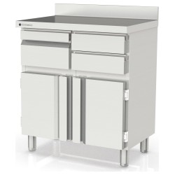 Mueble cafetero compacto MCC-90 con tolva, 2 cajones y 2 puertas