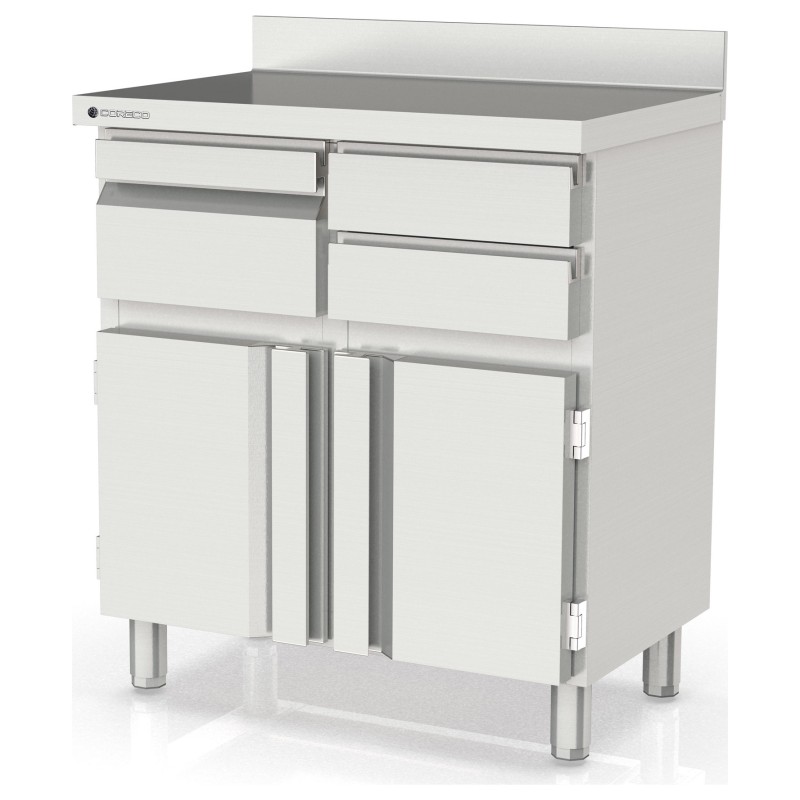 Mueble cafetero compacto MCC-90 con tolva, 2 cajones y 2 puertas