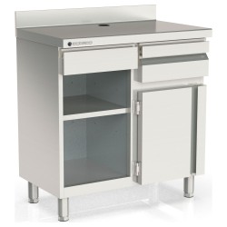 Mueble cafetero frente mostrador MC-100 de 990 mm con tolva