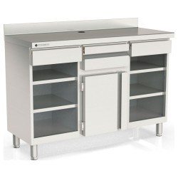 Mueble cafetero frente mostrador MC-150-2 de 1495 mm con tolva