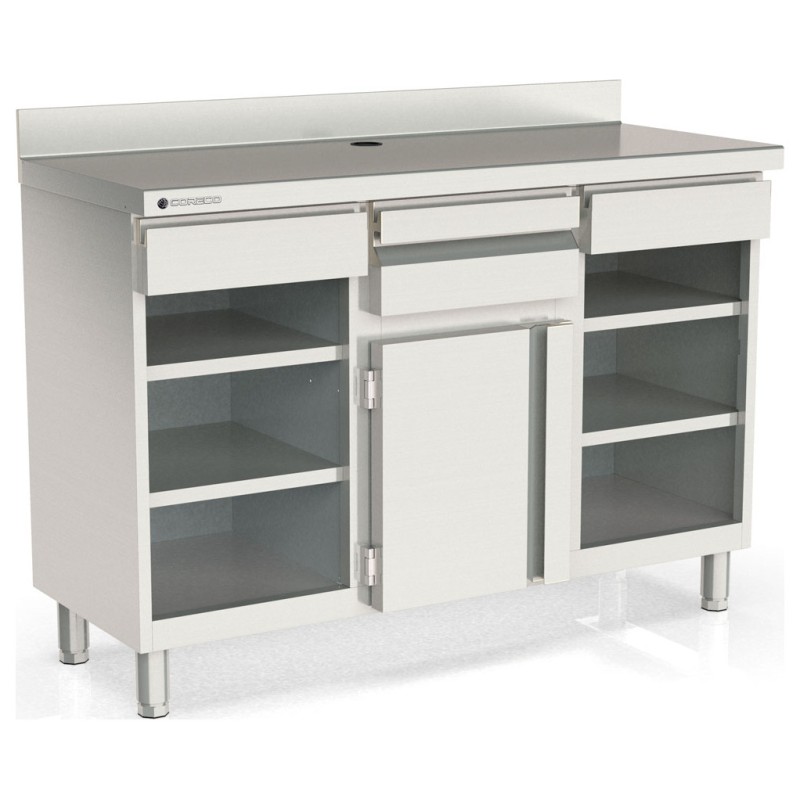 Mueble cafetero frente mostrador MC-150-2 de 1495 mm con tolva