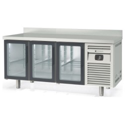 Mesa refrigerada GN 1/1 MRGV-200 con 3 puertas de cristal