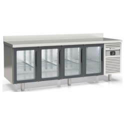 Mesa refrigerada GN 1/1 MRGV-250 con 4 puertas de cristal