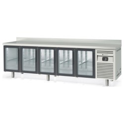 Mesa refrigerada GN 1/1 MRGV-300 con 5 puertas de cristal