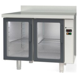 Mesa refrigerada GN 1/1 MRGPV-120 para unidad remota con 2 puertas de cristal
