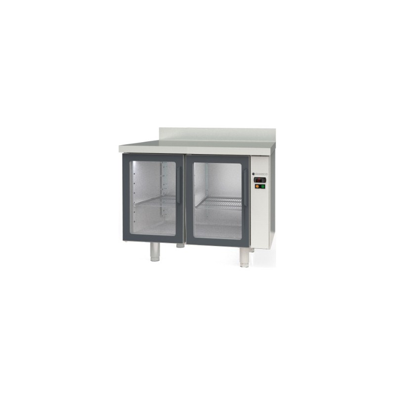 Mesa refrigerada GN 1/1 MRGPV-120 para unidad remota con 2 puertas de cristal